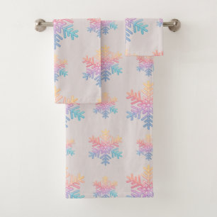 Simple Snowflake Bath Towel Set