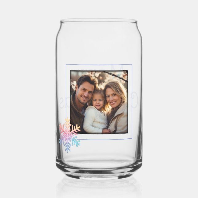 Simple Snowflake Can Glass (Front)