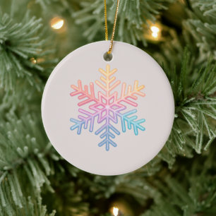 Simple Snowflake Ceramic Tree Decoration