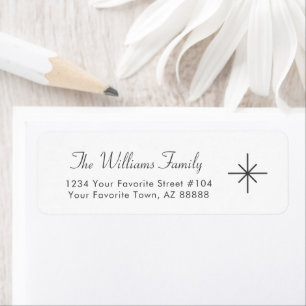 Simple Snowflake Elegant Family Return Address