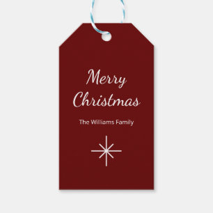 Simple Snowflake Family Christmas Gift Tags