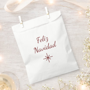 Simple Snowflake Feliz Navidad Christmas Party Favour Bags
