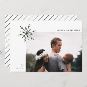 Simple Snowflake Japandi Christmas Photo Holiday Card