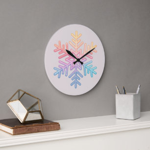 Simple Snowflake Large Clock