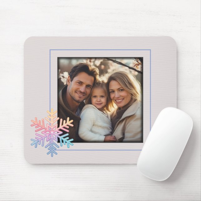 Simple Snowflake Mouse Mat (With Mouse)