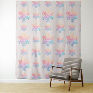Simple Snowflake Photo Backdrop Tapestry