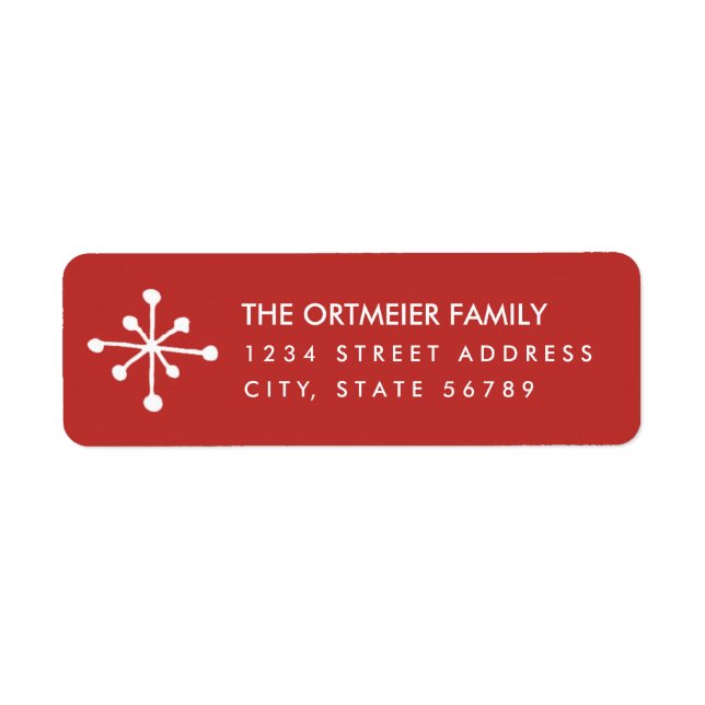 Simple Snowflake Return Address Labels (Front)