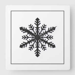 Simple Snowflake Square Wall Clock