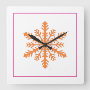 Simple Snowflake Square Wall Clock