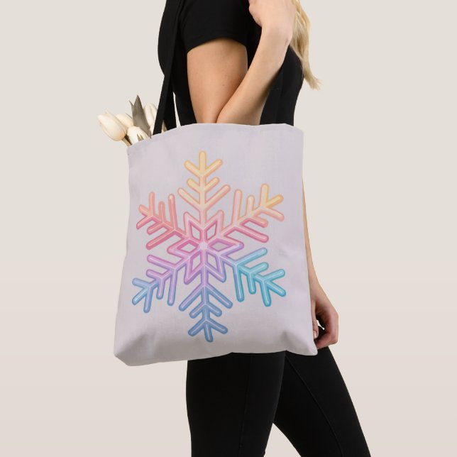 Simple Snowflake Tote Bag (Close Up)