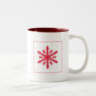 Simple Snowflake Two-Tone Coffee Mug