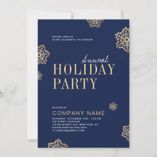 Simple Snowflakes Annual Holiday Party Invitation