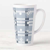 Simple Snowflakes Blue Plaid Giant