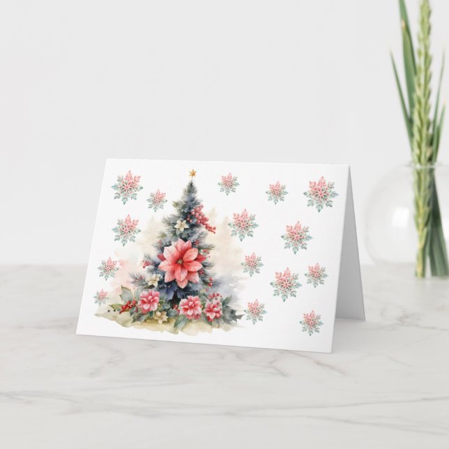 Simple Snowflakes &  Christmas Tree Card (Front)