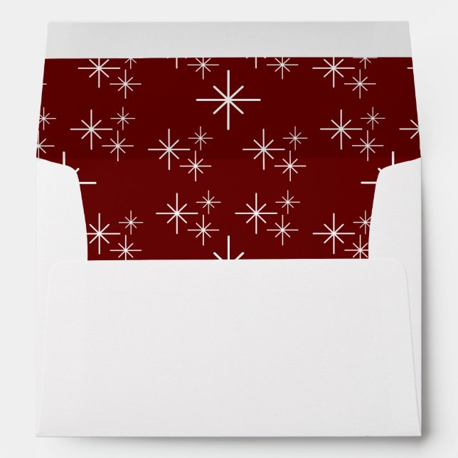 Simple Snowflakes Winter Christmas Holiday  Envelope (Back (Bottom))
