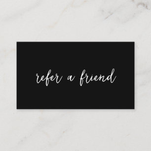 Simple Social Media Icons Elegant Black Modern Referral Card