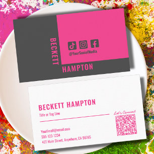 Simple Social Media QR Code Business Card