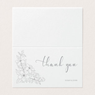 Simple Soft Floral Script Thank You for Couples