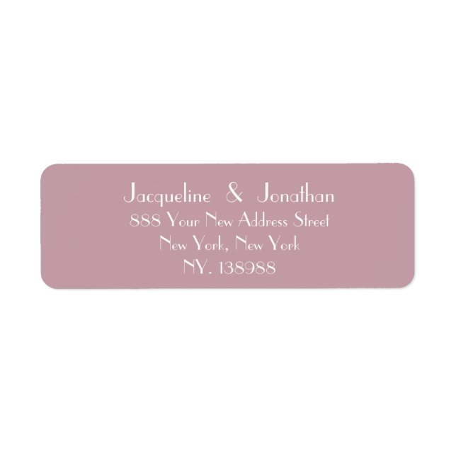 Simple soft pink white script return address    (Front)