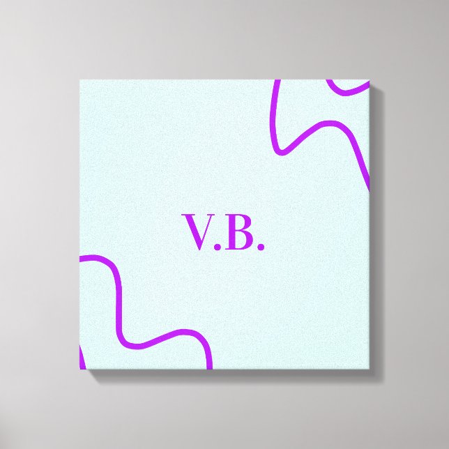 Simple solid color add name text monogram  canvas print (Front)