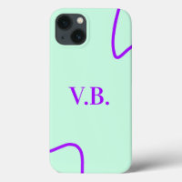Simple solid color add name text monogram