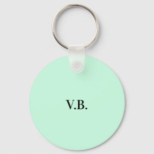 Simple solid color add name text monogram key ring