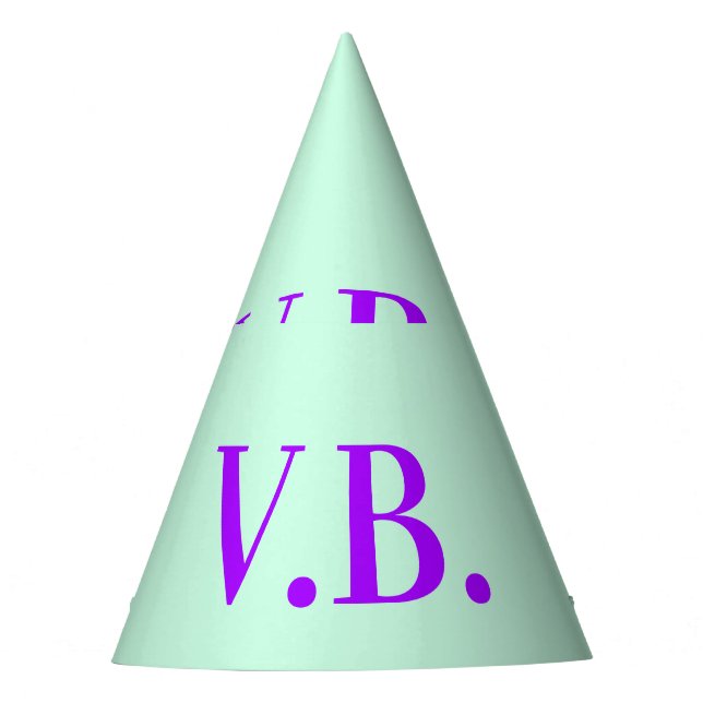 Simple solid color add name text monogram  party hat (Front)
