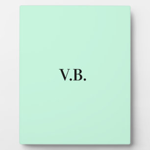 Simple solid color add name text monogram plaque