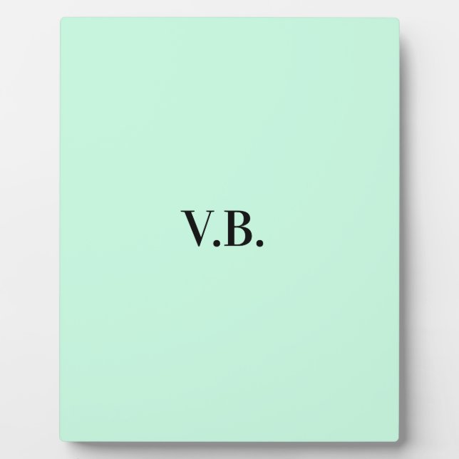 Simple solid color add name text monogram plaque (Front)