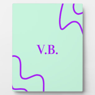 Simple solid color add name text monogram plaque