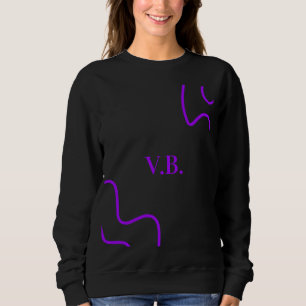 Simple solid color add name text monogram sweatshirt