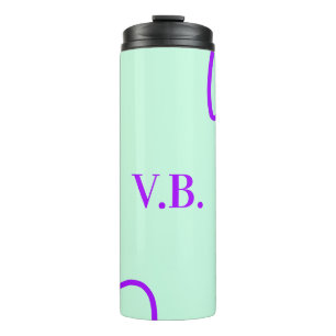 Simple solid color add name text monogram thermal tumbler