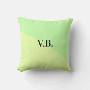 Simple solid color add name text monogram yellow g cushion
