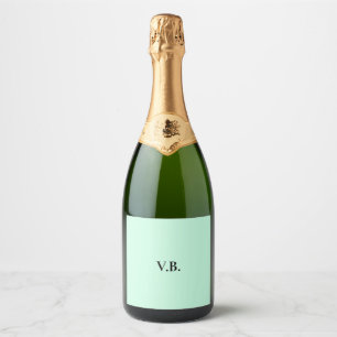 Simple solid colour add name text mmonogra sparkling wine label