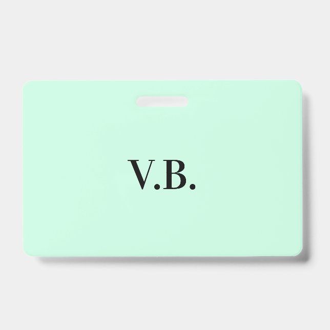 Simple solid colour add name text monogra ID badge (Front)