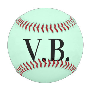 Simple solid colour add name text monogram  baseball