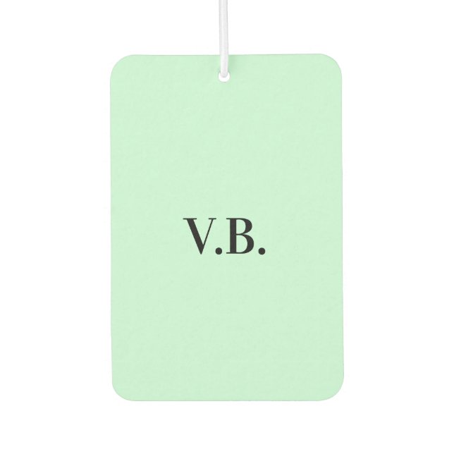 Simple solid colour add name text monogram car air freshener (Front)
