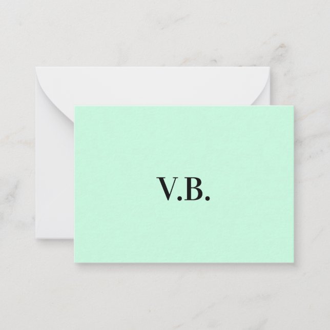 Simple solid colour add name text monogram  card (Front)