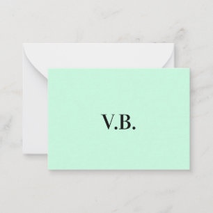 Simple solid colour add name text monogram  card