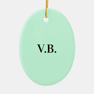 Simple solid colour add name text monogram  ceramic tree decoration