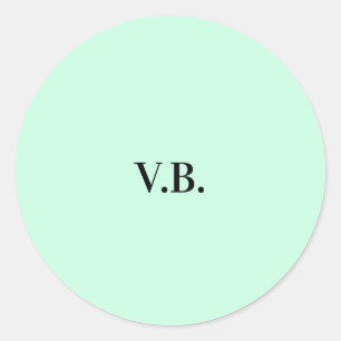 Simple solid colour add name text monogram classic round sticker