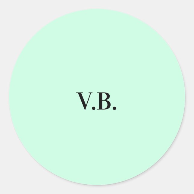 Simple solid colour add name text monogram  classic round sticker (Front)