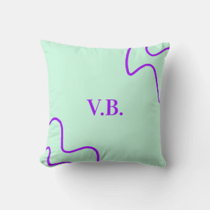 Simple solid colour add name text monogram cushion