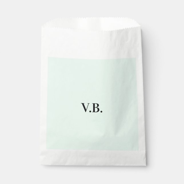 Simple solid colour add name text monogram   favour bags (Front)