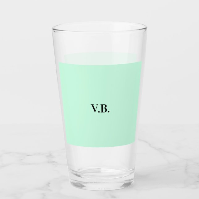 Simple solid colour add name text monogram  glass (Front)
