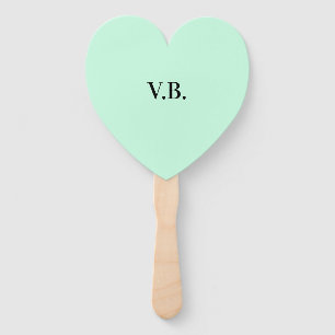 Simple solid colour add name text monogram hand fan