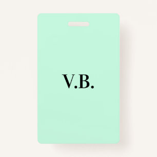 Simple solid colour add name text monogram ID badge