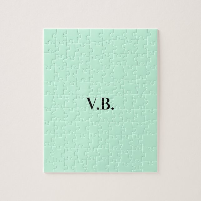 Simple solid colour add name text monogram jigsaw puzzle (Vertical)