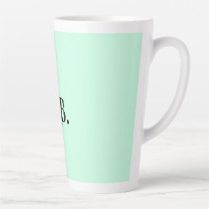 Simple solid colour add name text monogram latte mug
