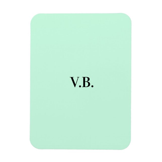Simple solid colour add name text monogram  magnet (Vertical)